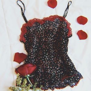 VINTAGE ROSES AND LACE LINGERIE TOP